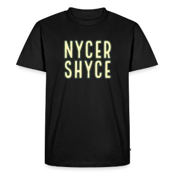 NycerShyce Nicer shit - Men's Premium Organic T-Shirt - black - Front - Nico (187cm)