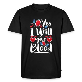 Groupe sanguin Lifesaver - T-shirt Premium bio Homme - noir - Devant - Nico (187cm)