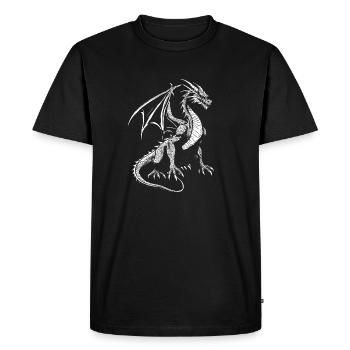 Dragon Dragon White Mythical Creature - Men's Premium Organic T-Shirt - black - Front - Nico (187cm)