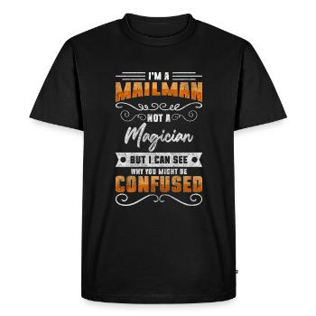 Postman Parcel Work Messenger - Men's Premium Organic T-Shirt - black - Front - Nico (187cm)