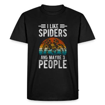 Araignées Arachnide Tarentule Insecte - T-shirt Premium bio Homme - noir - Devant - Nico (187cm)