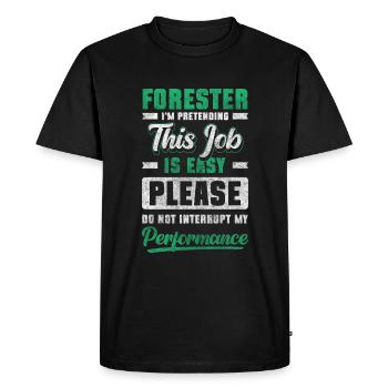 Travailleur forestier Entreprise forestière Protecteur - T-shirt Premium bio Homme - noir - Devant - Nico (187cm)