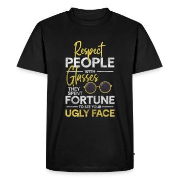Lunettes Bijoux Mode Dioptrie - T-shirt Premium bio Homme - noir - Devant - Nico (187cm)