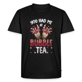 Boba Tea Pearl Milk Yummy Mug - Men's Premium Organic T-Shirt - black - Front - Nico (187cm)