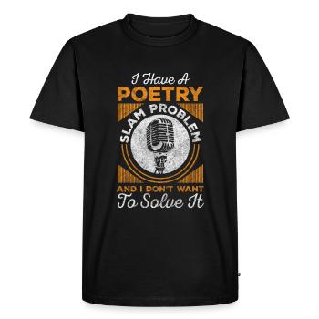 Slam Poetry Slam Hipster Poet - Men's Premium Organic T-Shirt - black - Front - Nico (187cm)