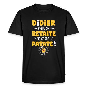Didier prend sa Retraite cadeau retraite retraité - T-shirt Premium bio Homme - noir - Devant - Nico (187cm)