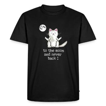 Doigts du doigt jusqu’à la lune - T-shirt Premium bio Homme - noir - Devant - Nico (187cm)