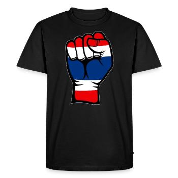 Thailand flag fist hand icon - Men's Premium Organic T-Shirt - black - Front - Nico (187cm)