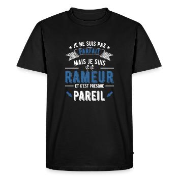 Rameur parfait cadeau - T-shirt Premium bio Homme - noir - Devant - Nico (187cm)