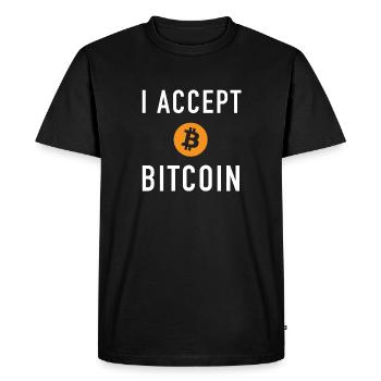 Accepter BTC - T-shirt Premium bio Homme - noir - Devant - Nico (187cm)