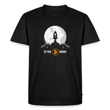 Bitcoin Rocket - T-shirt Premium bio Homme - noir - Devant - Nico (187cm)