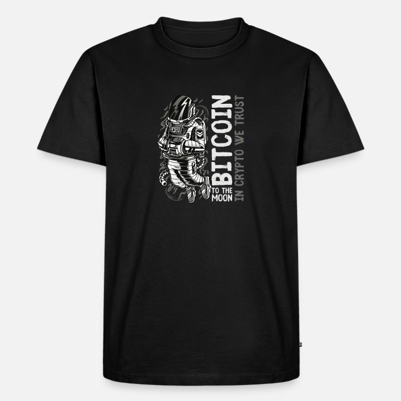 Space Bitcoin - Männer Premium Bio T-Shirt - Schwarz