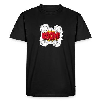 BOOM COMIC COMICSTYLE CARTOON BOOOM COMICS MOTIF - T-shirt Premium bio Homme - noir - Devant - Nico (187cm)