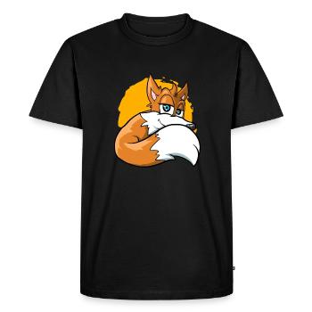 Mignon Cartoon Fox - T-shirt Premium bio Homme - noir - Devant - Nico (187cm)
