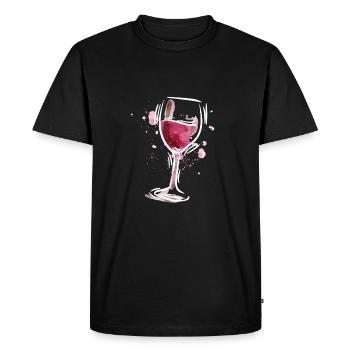 Rotwein Weinglas Weinliebhaber - Männer Premium Bio T-Shirt - Schwarz - Vorne - Nico (187cm)