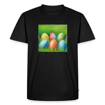 colorful Easter eggs - Men's Premium Organic T-Shirt - black - Front - Nico (187cm)