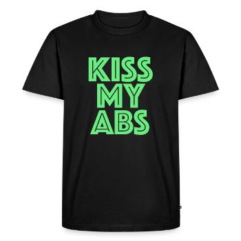 Embrasse mes abdos | Entraînement abdominal, musculation, fitness - T-shirt Premium bio Homme - noir - Devant - Nico (187cm)