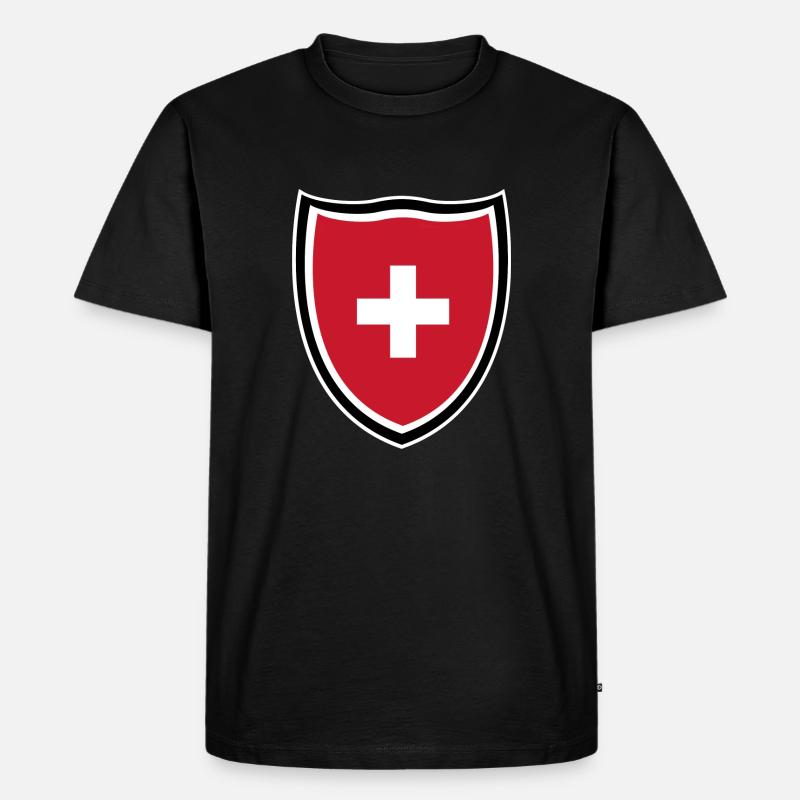 Schweiz - Männer Premium Bio T-Shirt - Schwarz