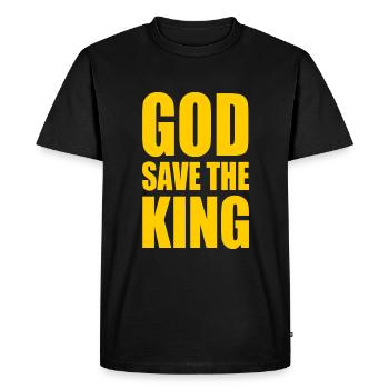 god save the king - Men's Premium Organic T-Shirt - black - Front - Nico (187cm)