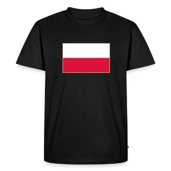 Pologne, drapeau polonais - T-shirt Premium bio Homme - noir - Devant - Nico (187cm)
