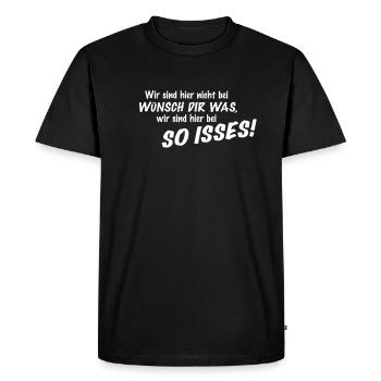 We are not here at wish you something! Ok! Fact - Men's Premium Organic T-Shirt - black - Front - Nico (187cm)