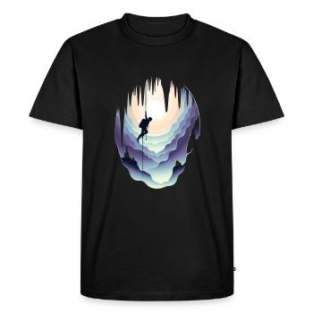 Spéléologie grotte spéléo spéléologue - T-shirt Premium bio Homme - noir - Devant - Nico (187cm)