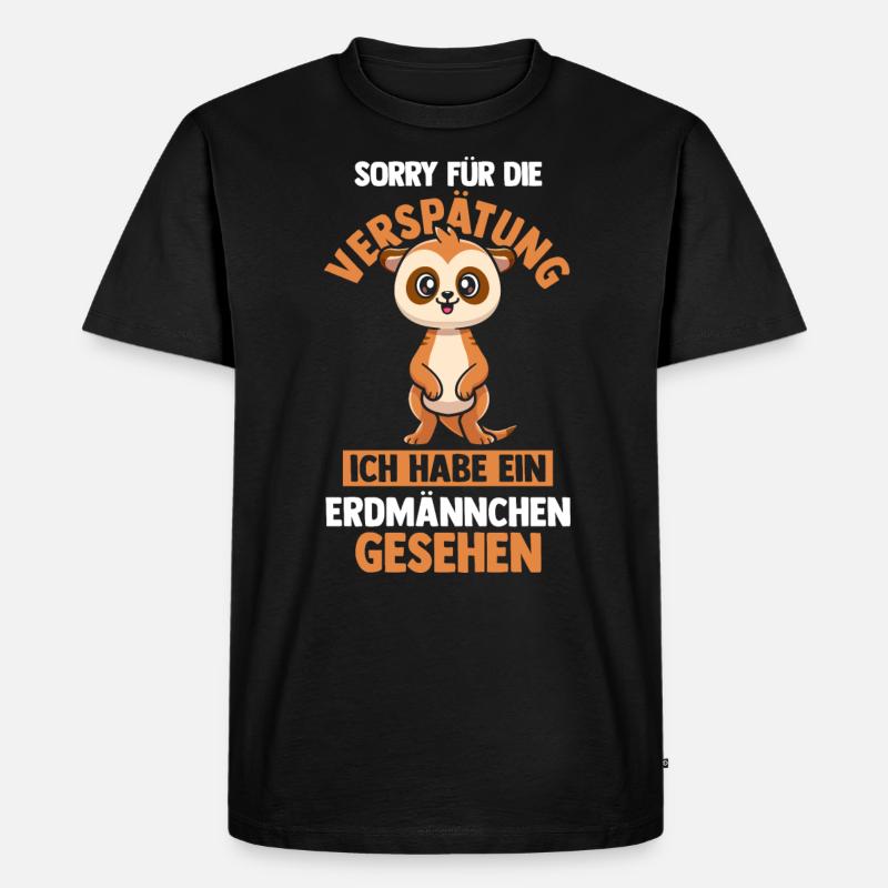 Erdmännchen - Männer Premium Bio T-Shirt - Schwarz