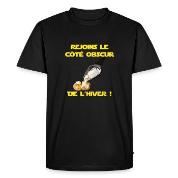 Logo Raclette - T-shirt Premium bio Homme - noir - Devant - Nico (187cm)