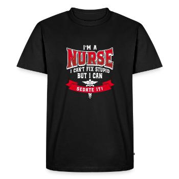 I'm a nurse nurse funny humor saying - Men's Premium Organic T-Shirt - black - Front - Nico (187cm)