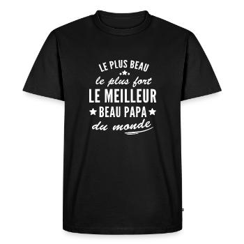 le meilleur beau papa du monde - T-shirt Premium bio Homme - noir - Devant - Nico (187cm)