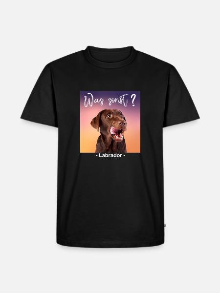 Was sonst brauner Labrador - Männer Premium Bio T-Shirt - Schwarz