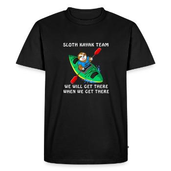 Sloth kayak team - Men's Premium Organic T-Shirt - black - Front - Nico (187cm)