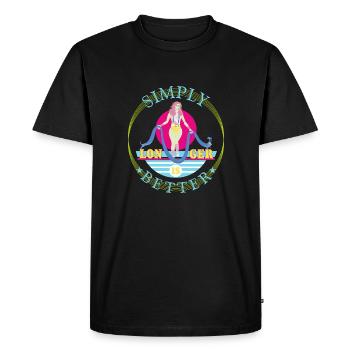 Simply longer is better. - Men's Premium Organic T-Shirt - black - Front - Nico (187cm)