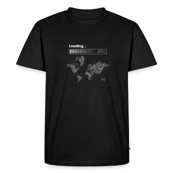 Fieden à 85% chargé - carte du monde - T-shirt Premium bio Homme - noir - Devant - Nico (187cm)