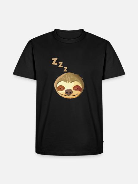 Sleeping Sloth Face - Men's Premium Organic T-Shirt - black