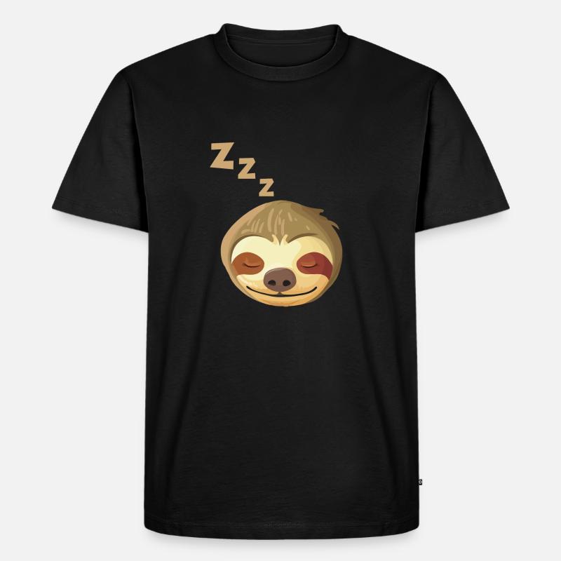 Schlafendes Faultier Gesicht - Männer Premium Bio T-Shirt - Schwarz