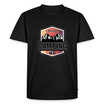 Camping - Men's Premium Organic T-Shirt - black - Front - Nico (187cm)