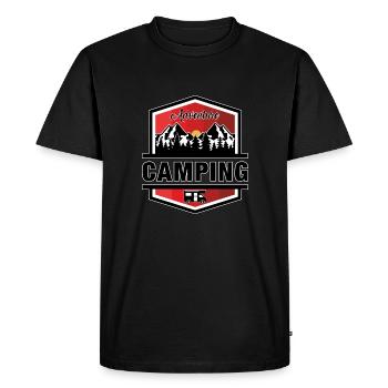 Camping - Men's Premium Organic T-Shirt - black - Front - Nico (187cm)