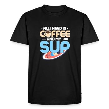 All I Need Is Coffee And My SUP Stand Up Paddle Bo - Men's Premium Organic T-Shirt - black - Front - Nico (187cm)