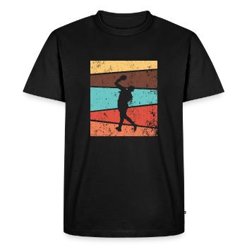 Handball Retro Sport Vintage Hobby - Men's Premium Organic T-Shirt - black - Front - Nico (187cm)