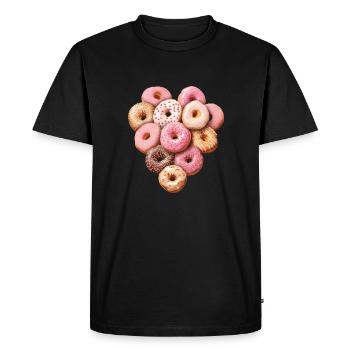 I love ... Donuts - Men's Premium Organic T-Shirt - black - Front - Nico (187cm)