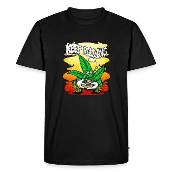 CONTINUEZ À ROULER - T-shirt Premium bio Homme - noir - Devant - Nico (187cm)