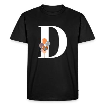 Lettre d ballon d’anniversaire - T-shirt Premium bio Homme - noir - Devant - Nico (187cm)