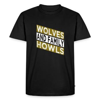 traditions familiales dictons drôles loups gris - T-shirt Premium bio Homme - noir - Devant - Nico (187cm)
