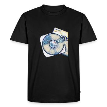 Vinyl record with cover - Men's Premium Organic T-Shirt - black - Front - Nico (187cm)