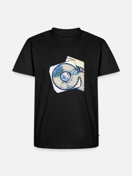 Schallplatte mit Cover - Männer Premium Bio T-Shirt - Schwarz