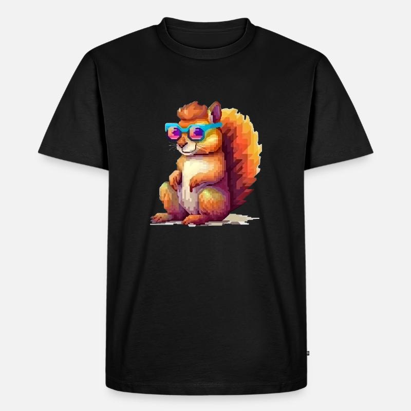 Pixulo das Eichhörnchen - Männer Premium Bio T-Shirt - Schwarz