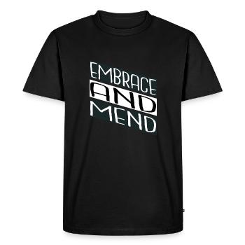 healing power emotional well-being statement - Men's Premium Organic T-Shirt - black - Front - Nico (187cm)