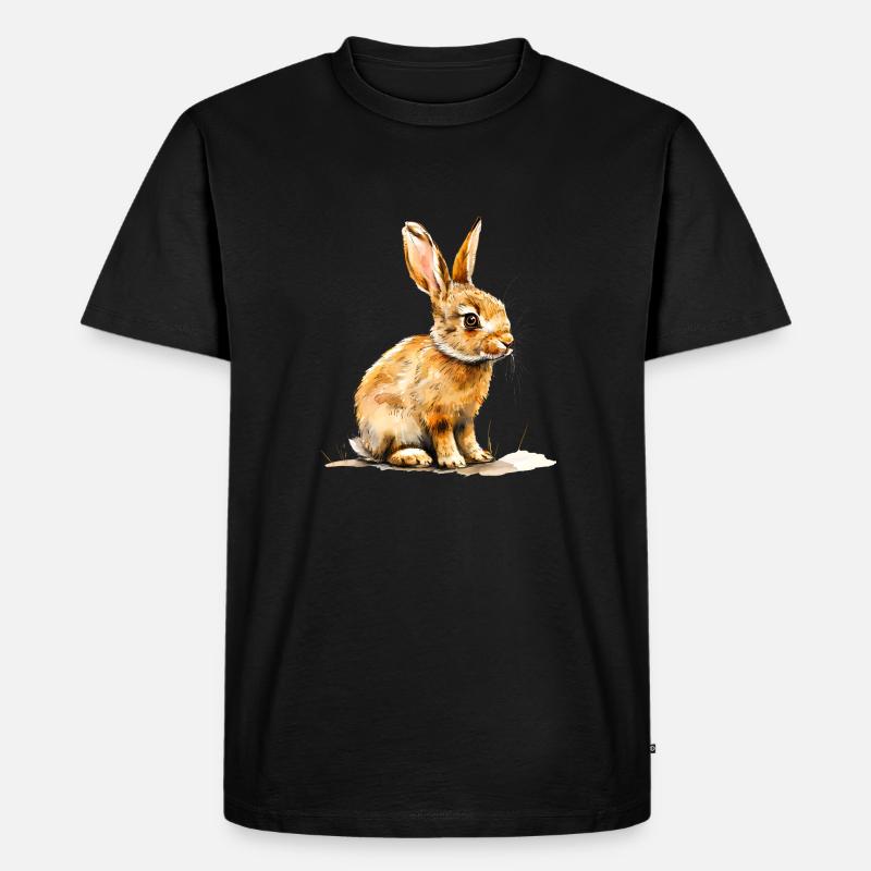 Feldhase oder Kaninchen? - Männer Premium Bio T-Shirt - Schwarz