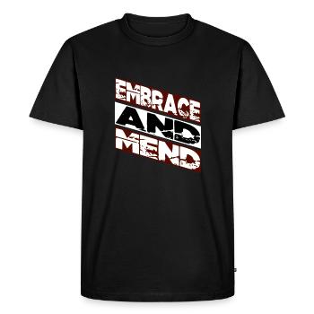 Réseau de soutien Relations de soutien Heureux - T-shirt Premium bio Homme - noir - Devant - Nico (187cm)